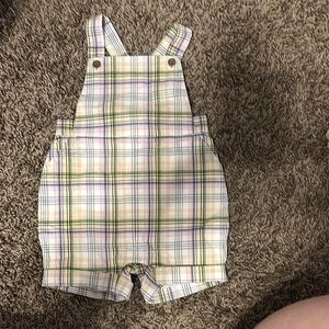 Janie and Jack Plaid Kids Overalls
